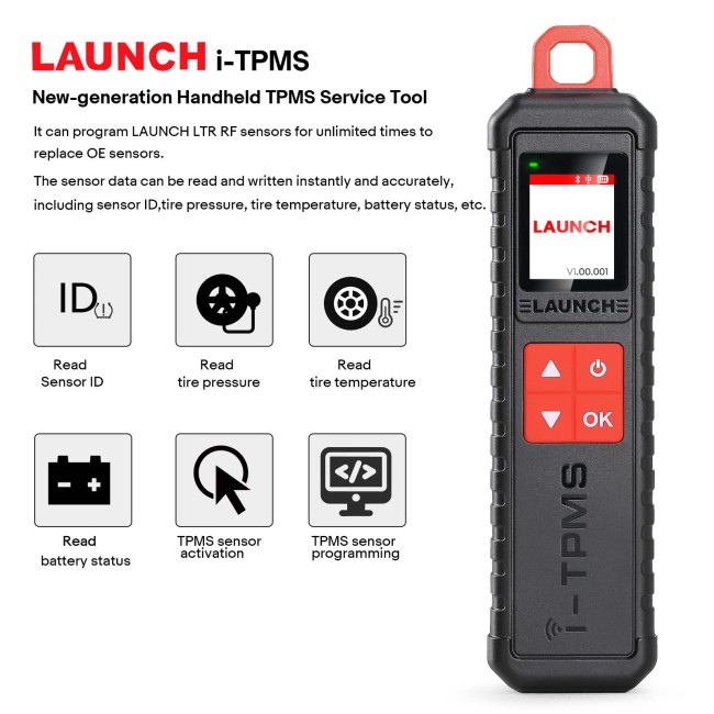 Launch i-TPMS TSGUN TPMS Diagnostic Tool Can Activate/Read/Learn/Program Tire Sensor