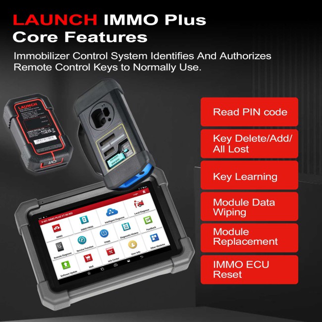 Launch X431 IMMO PLUS Key Programmer with X-PROG3 Support ECU Coding, 39+ Services, Diagnosis