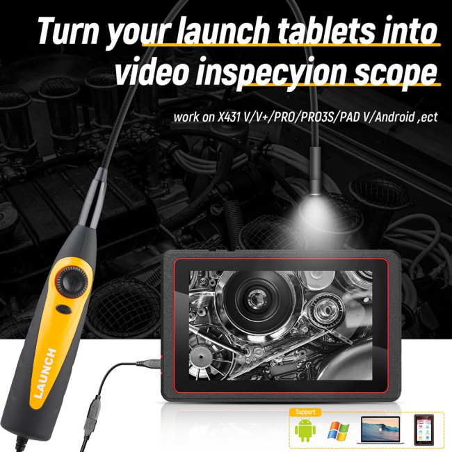 Launch VSP-600 VSP600 Videoscope work with Launch X431 Scanners and Android Device
