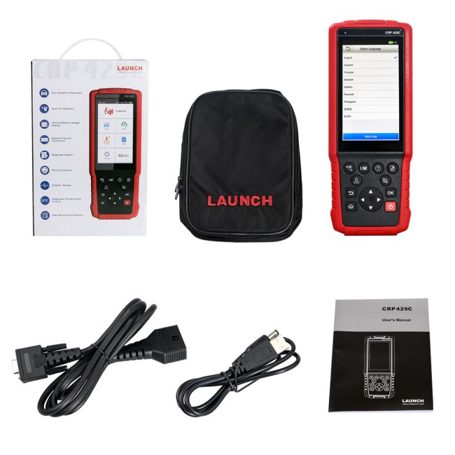 Launch CRP429C OBD2 Full System Diagnosis and 15 Reset Service Free Update Online Lifetime