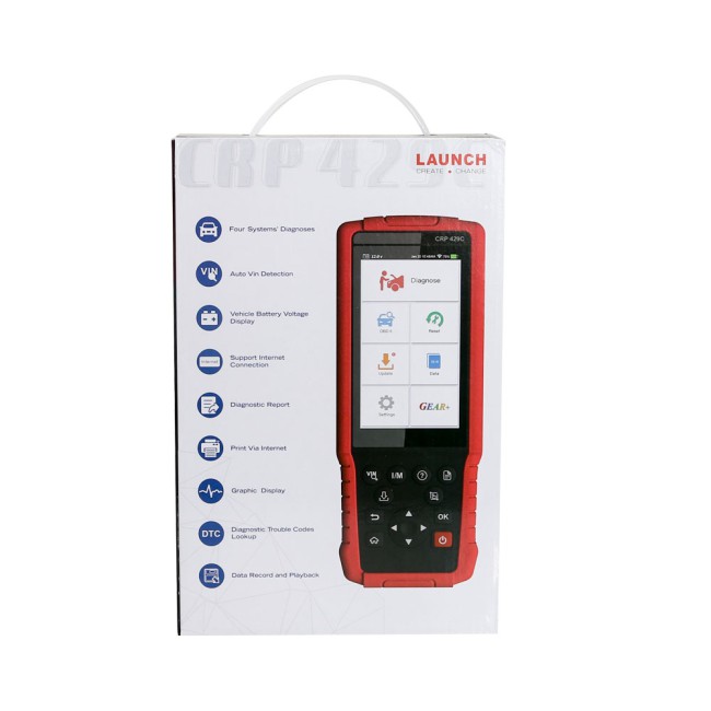 Launch CRP429C OBD2 Full System Diagnosis and 15 Reset Service Free Update Online Lifetime