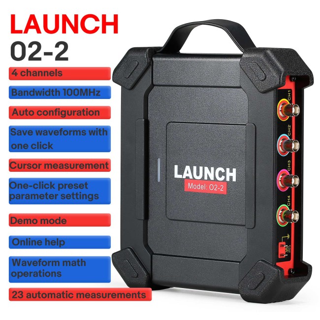 Launch X431 O2-2 Scopebox Oscilloscope 4 Channel 100MHz Work with Pro3s+ V5.0, PAD V, X431 PAD VII Elite, IMMO Plus