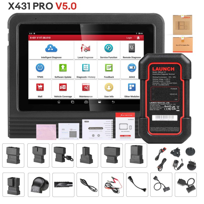 2024 Launch X431 V 5.0 Full System Diagnostic Tool 8'' with DBScar VII Support CANFD DOIP, 37+ Service,VAG Function