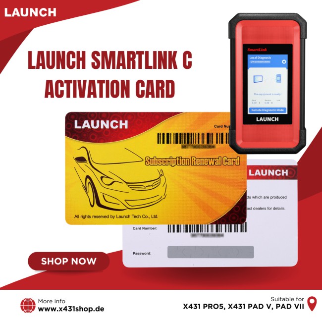 Launch X431 Smartlink C Activation Card ( Times Cards Users ) for X431 PRO5, Pad V, Pad VII with SmartLink VCI
